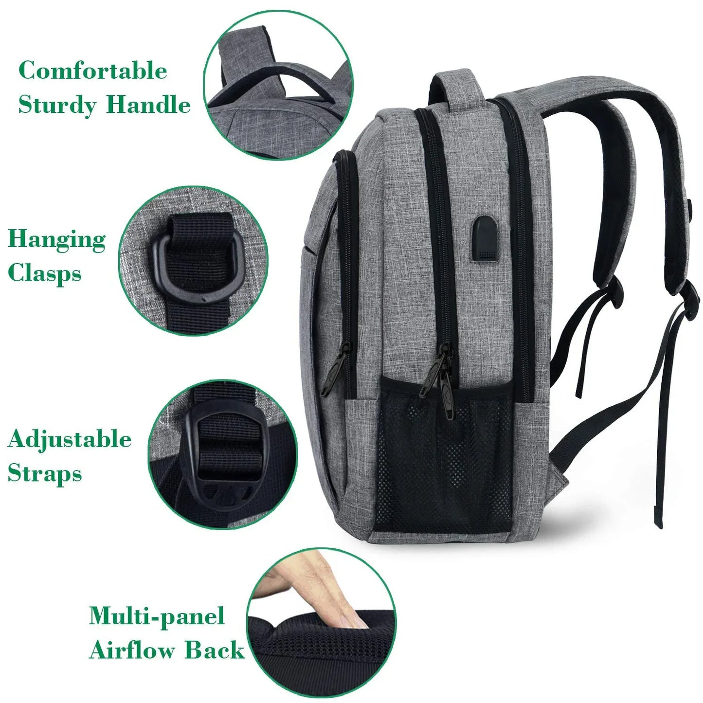 Cross-Border Hot Selling Multifunctional Leisure Backpack Business USB Charging Backpack Computer Bag Travel Outdoor Business Trip Work Clothing