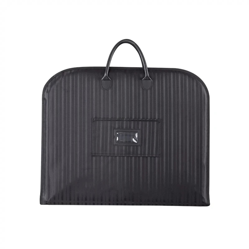 Portador de traje a rayas para hombre, bolsa de ropa para viaje, soporte para traje, maletín, bolsas de ropa plegables, moda