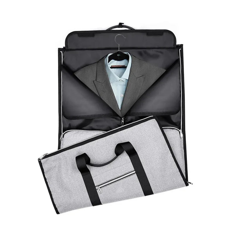 Portable Luxury Suit Storage Bag 2 in 1 Busines Travel Duffel Bag Men's Garment Bag Shoulder Trip Handbag Clothing Luggage Bag