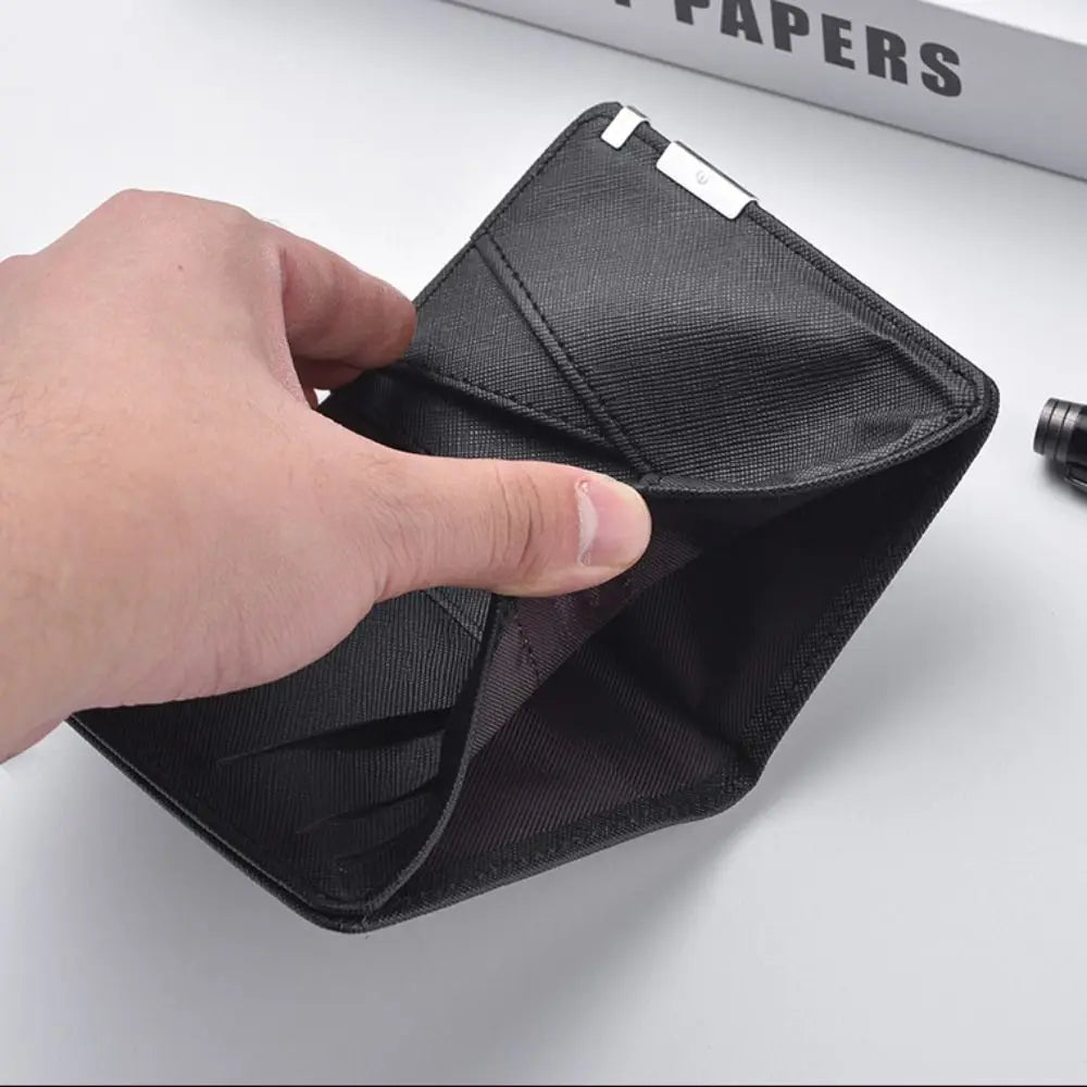 PU Leather Retro Men's Wallet Two-Fold Orange Black Grey White Multiple Pockets Ultra Thin Slim Wallet Money Clip Credit Card
