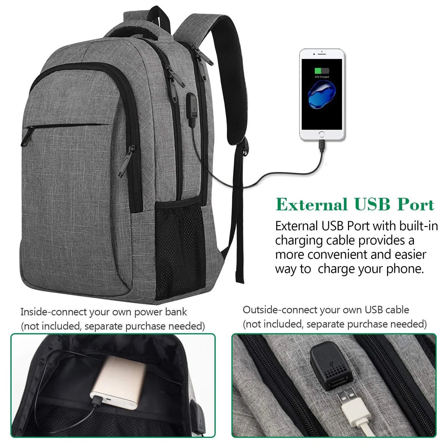Cross-Border Hot Selling Multifunctional Leisure Backpack Business USB Charging Backpack Computer Bag Travel Outdoor Business Trip Work Clothing