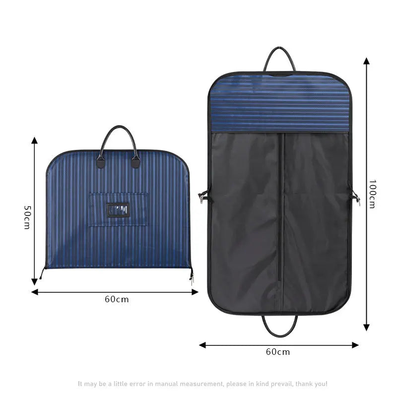 Portador de traje a rayas para hombre, bolsa de ropa para viaje, soporte para traje, maletín, bolsas de ropa plegables, moda