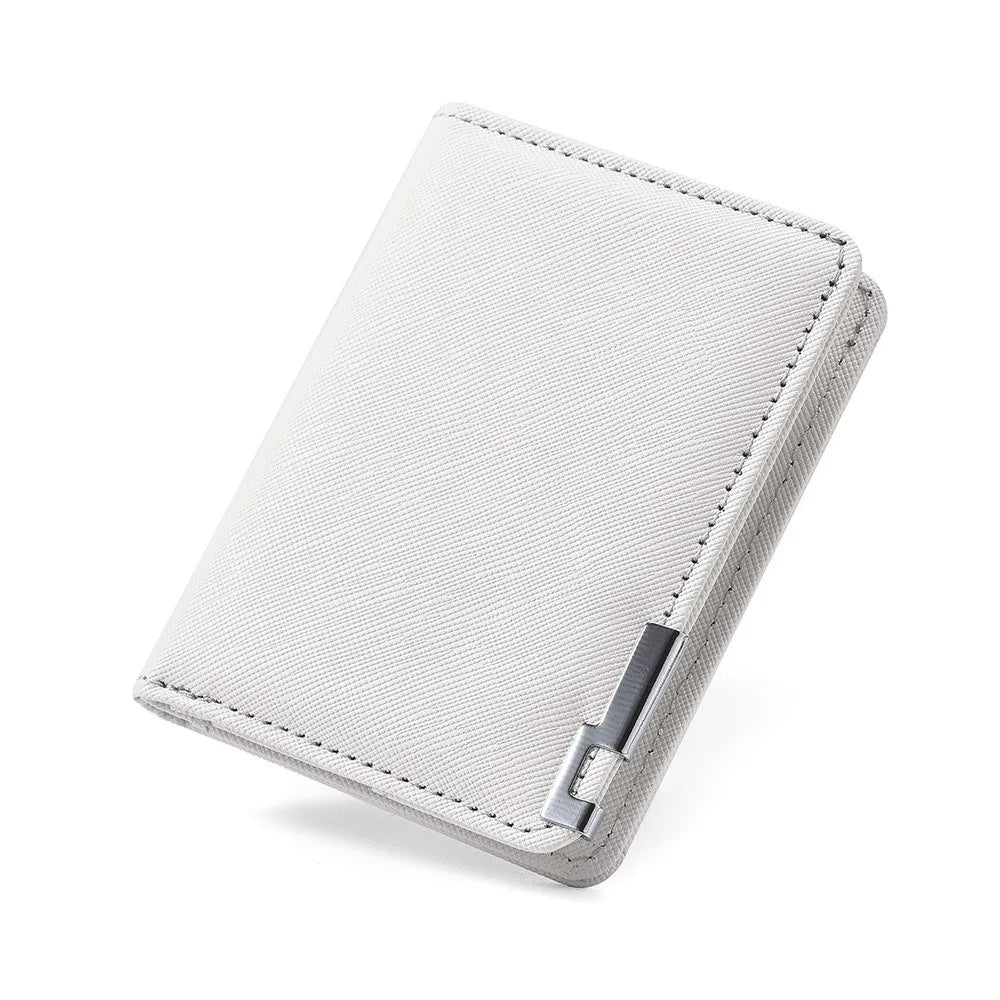 PU Leather Retro Men's Wallet Two-Fold Orange Black Grey White Multiple Pockets Ultra Thin Slim Wallet Money Clip Credit Card
