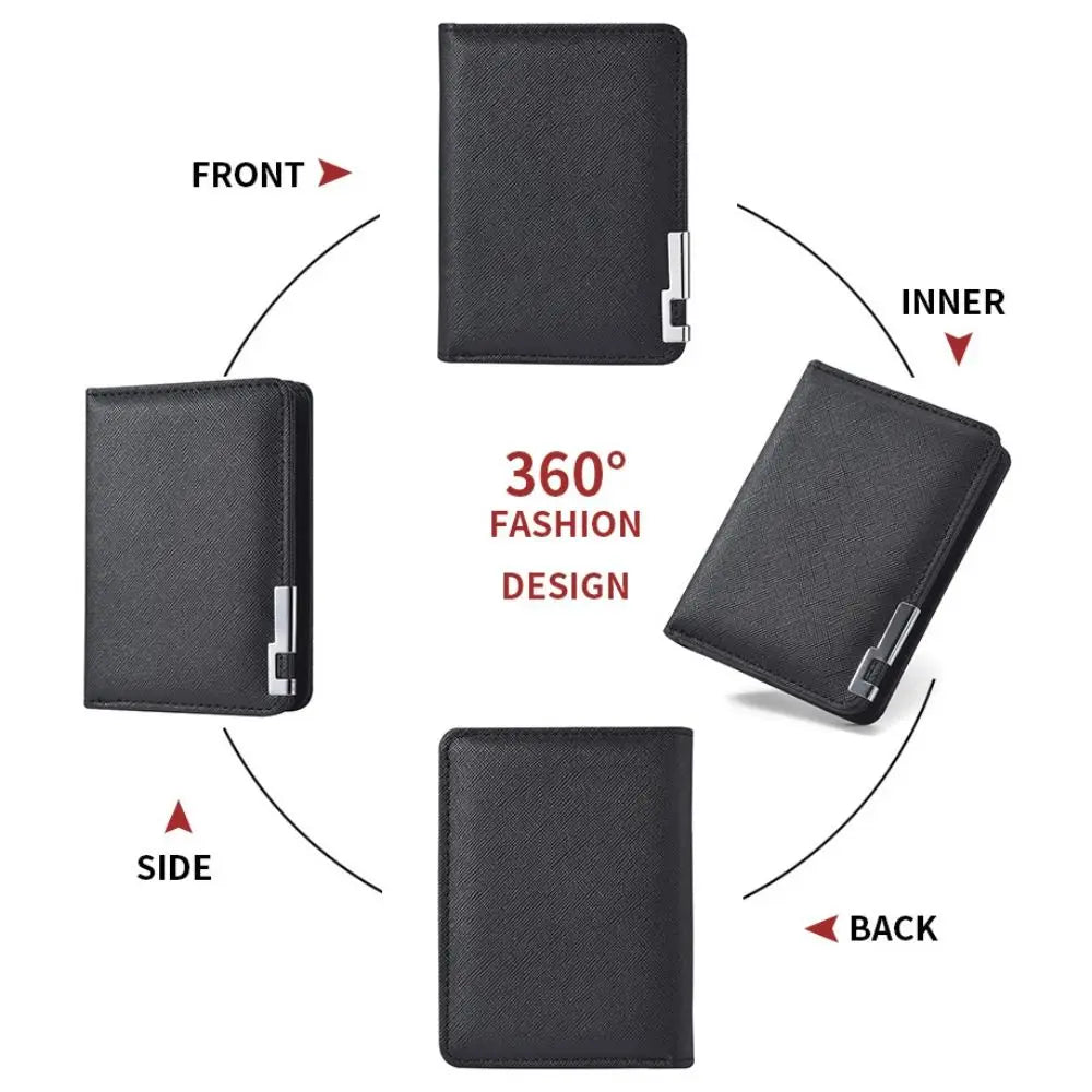 PU Leather Retro Men's Wallet Two-Fold Orange Black Grey White Multiple Pockets Ultra Thin Slim Wallet Money Clip Credit Card