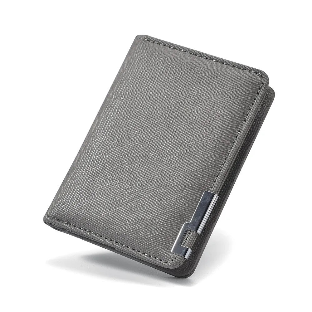 PU Leather Retro Men's Wallet Two-Fold Orange Black Grey White Multiple Pockets Ultra Thin Slim Wallet Money Clip Credit Card